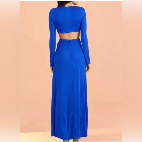FARM RIO Blue Knot Cut-Out long sleeve dress xxs nwt - Picture 6 of 6